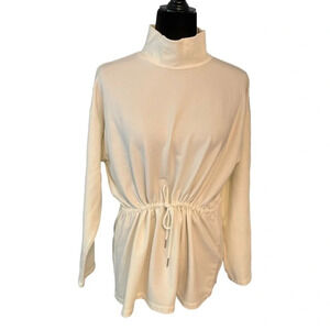 Summersalt French Terry Cinched Waist Pullover Size Medium in off White